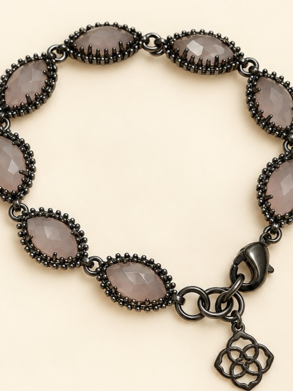 Kendra Scott Gray Faceted Stone Link Bracelet